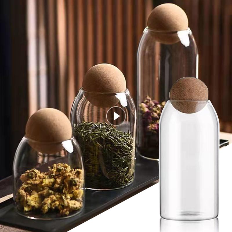 Ball Cork Glass Jar - TheEcoKitchenPlus