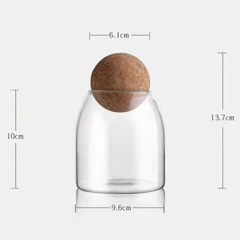 Ball Cork Glass Jar - TheEcoKitchenPlus