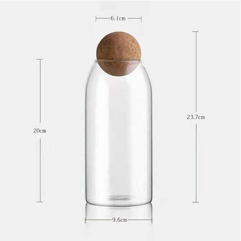 Ball Cork Glass Jar - TheEcoKitchenPlus