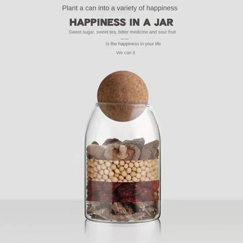 Ball Cork Glass Jar - TheEcoKitchenPlus