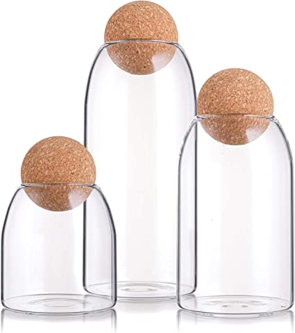 Ball Cork Glass Jar - TheEcoKitchenPlus