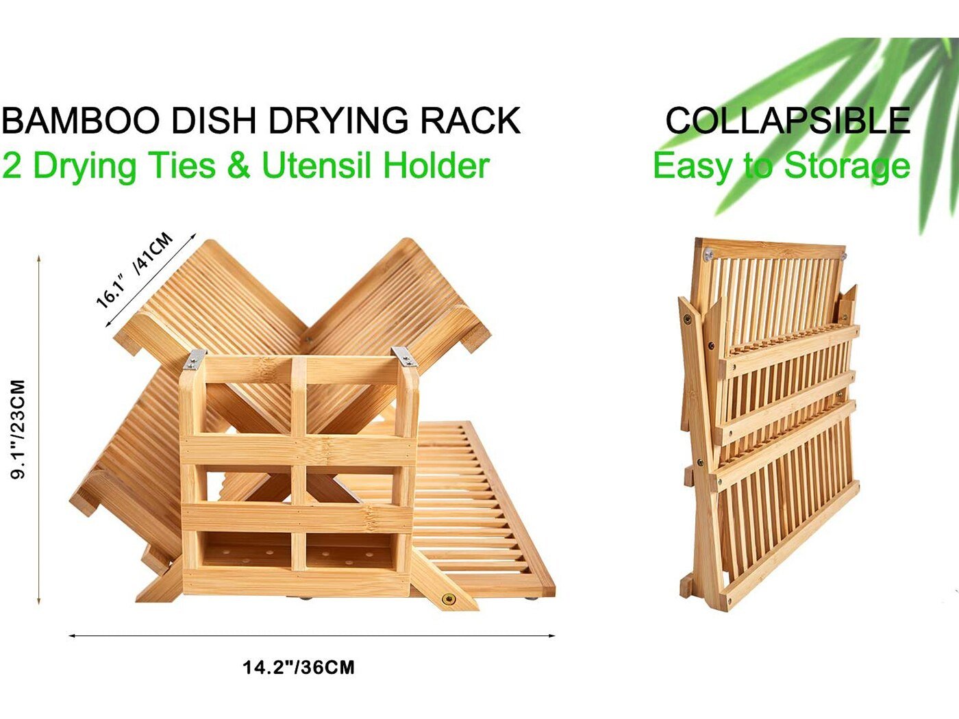 Bamboo Dish Drying Rack - TheEcoKitchenPlus