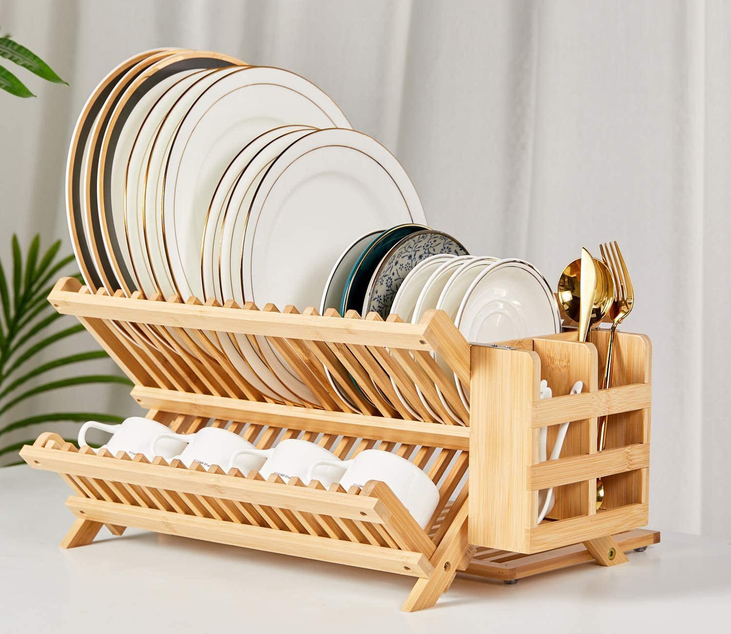 Bamboo Dish Drying Rack - TheEcoKitchenPlus