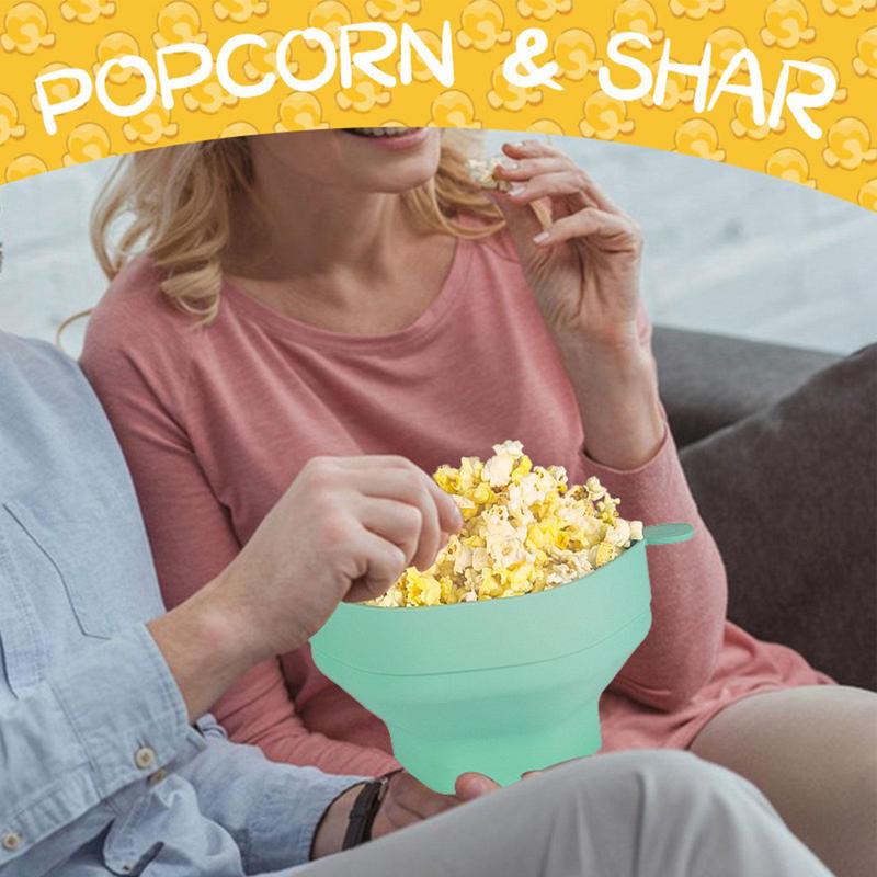 Popcorn Silicone Bowl With Lid - TheEcoKitchenPlus