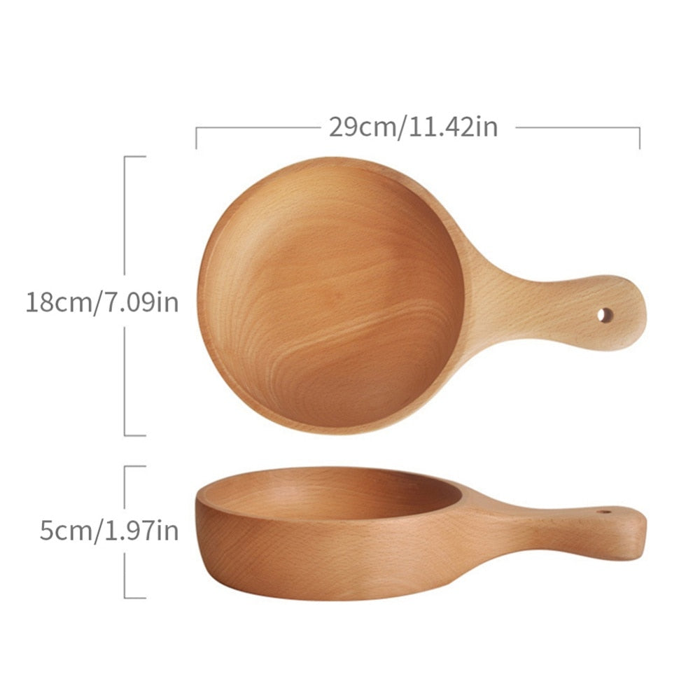 Wooden Sauce Dish With Handle