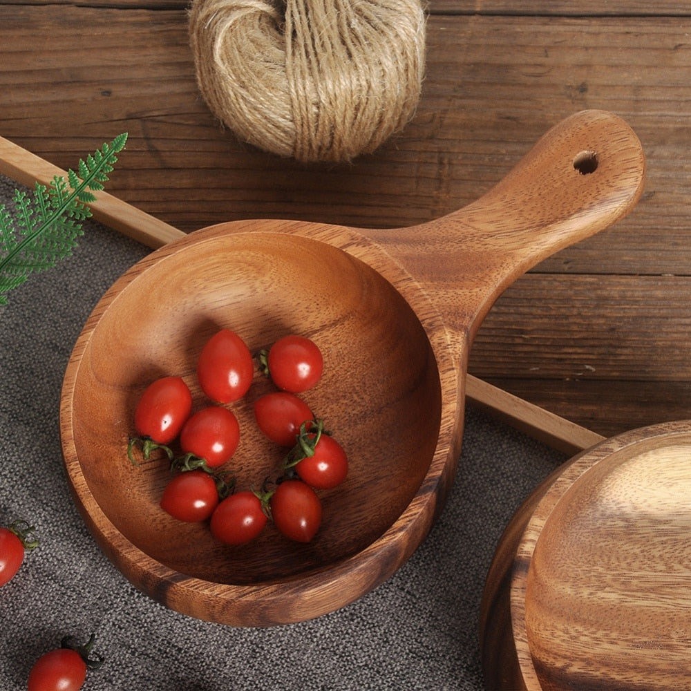 Wooden Sauce Dish With Handle